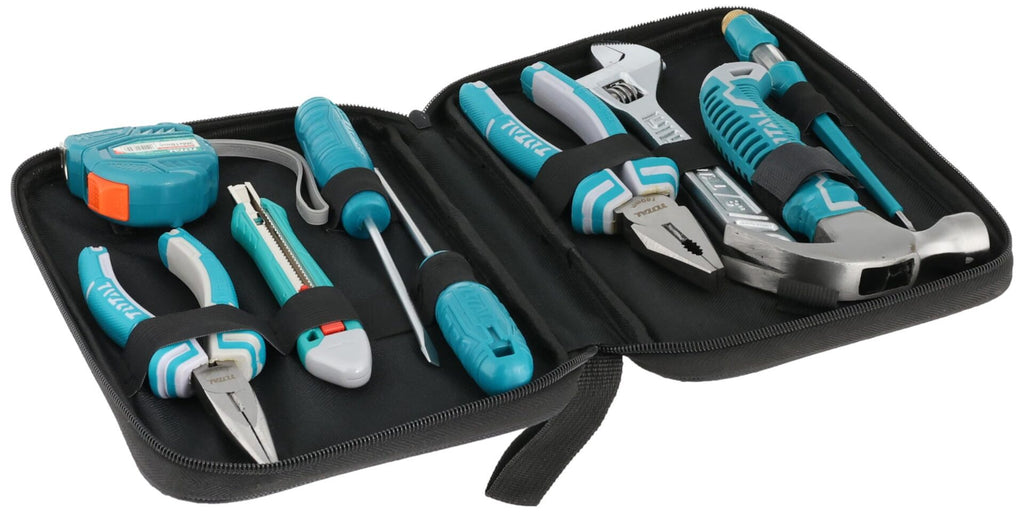 Set Herramientas 9 Piezas Total Super + Estuche Color Turquesa