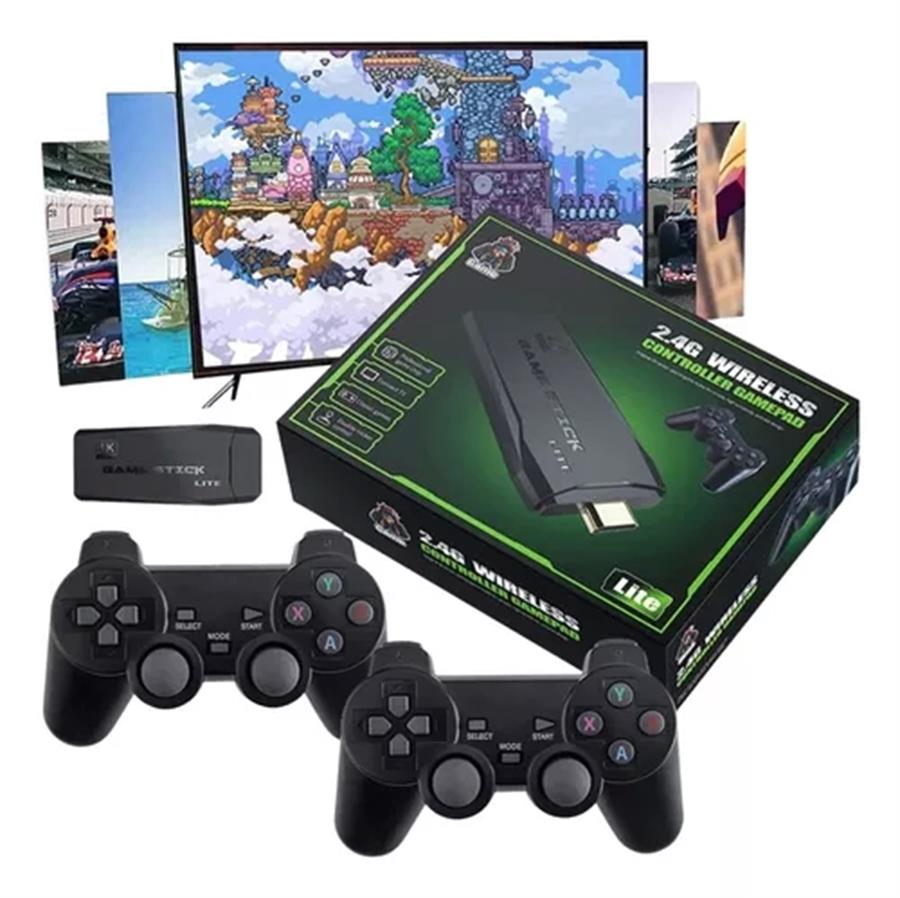 Game Stick Retro 2 Joystick Color Negro Hdmi 64gb