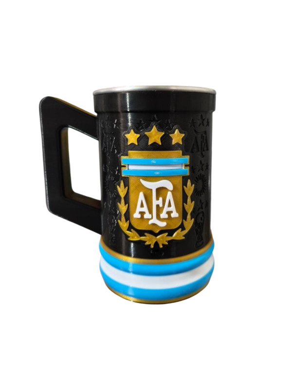 Jarra Argentina AFA Personalizada 600 ml / 1 Litro Blanco - Negro
