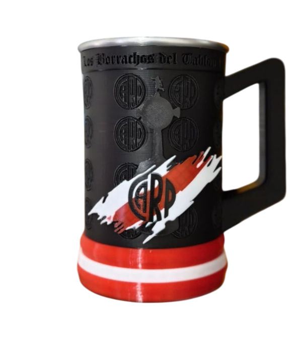 Jarra River Plate Personalizada 600 ml / 1 Litro Blanco - Negro