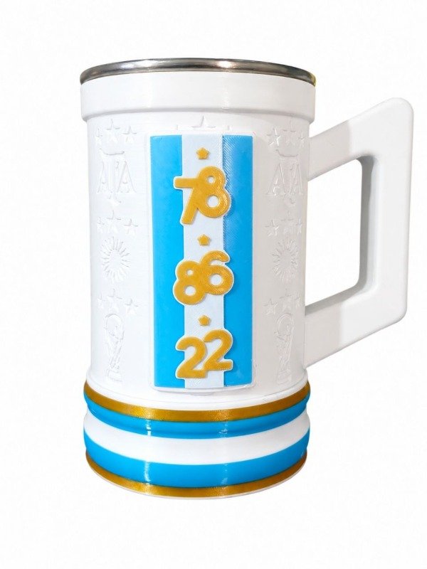 Jarra Argentina AFA Personalizada 600 ml / 1 Litro Blanco - Negro