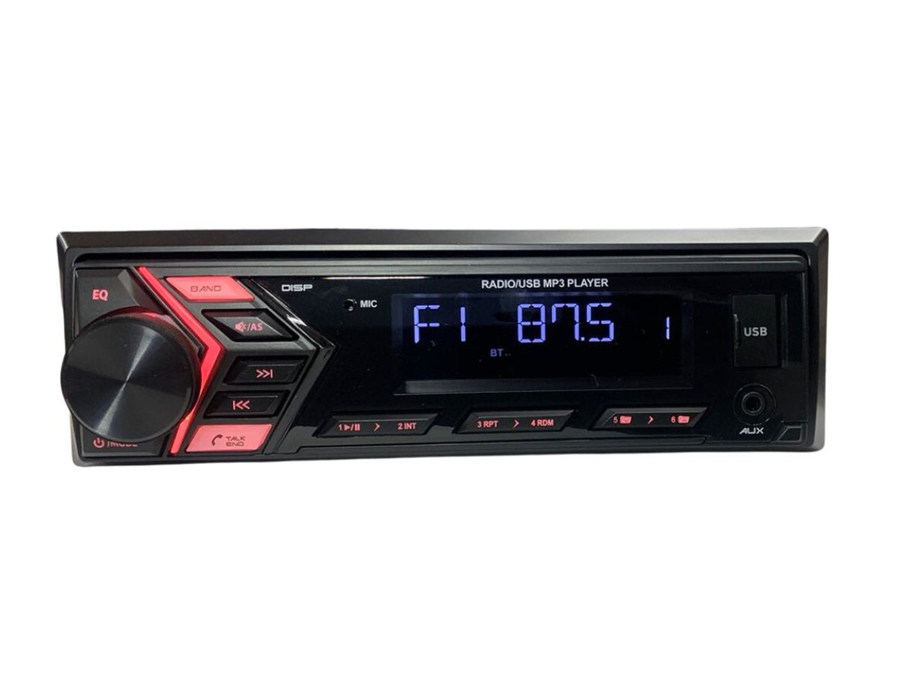 Stereo 1 Din Frente Desmontable Mp3 Bt Fm Usb Rca