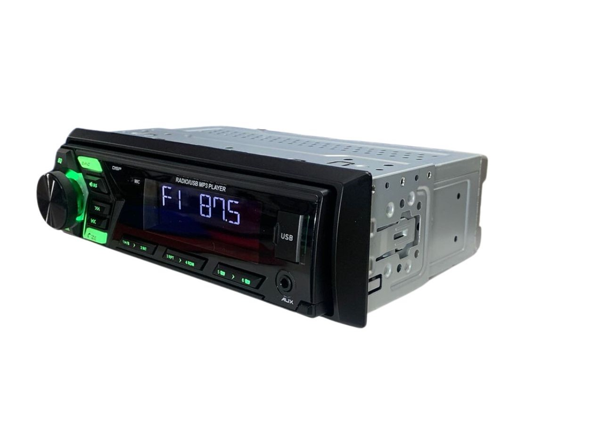 Stereo 1 Din Frente Desmontable Mp3 Bt Fm Usb Rca