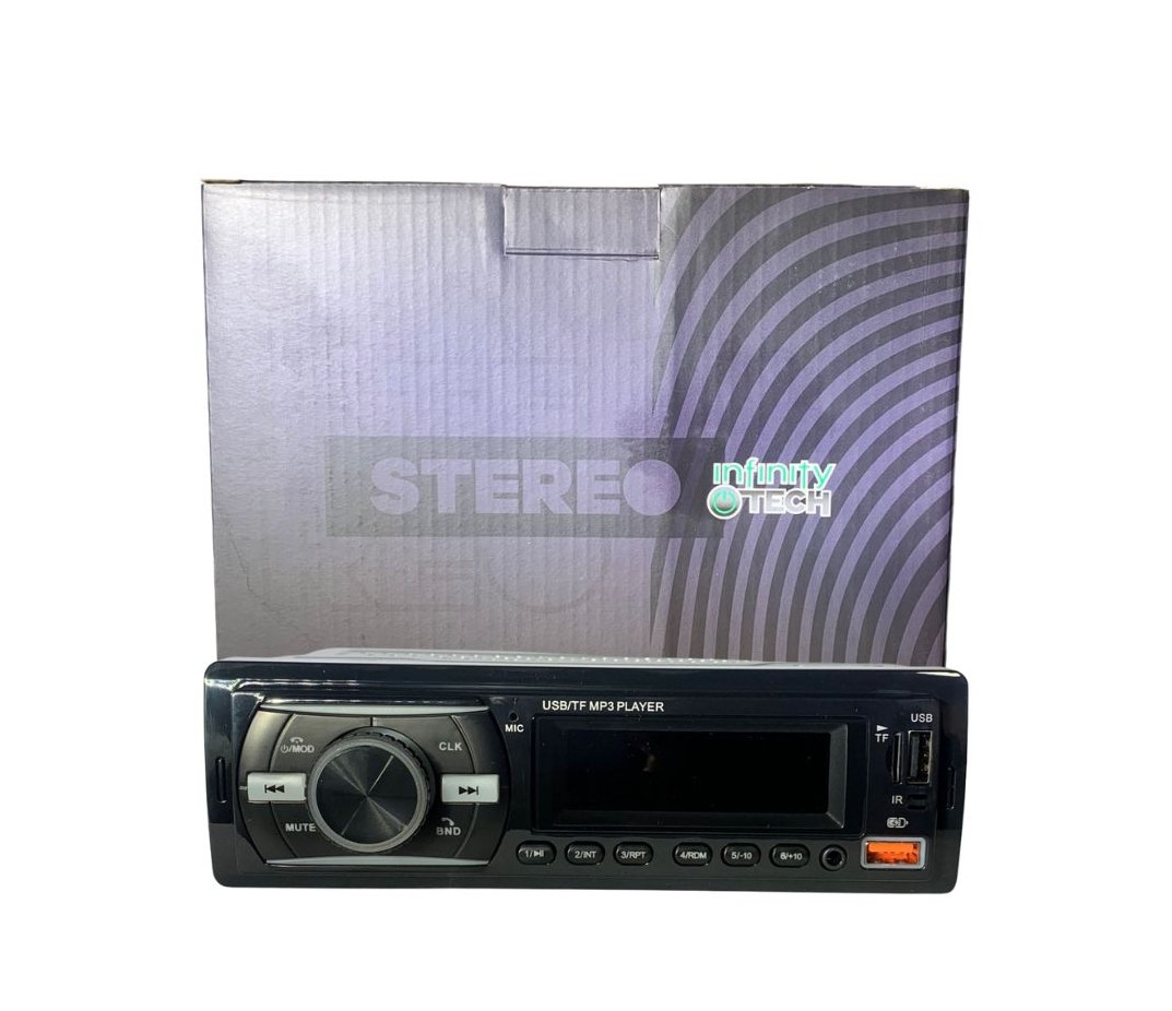 Stereo 1 Din Frente Fijo Mp3 Bt Fm Usb Rca