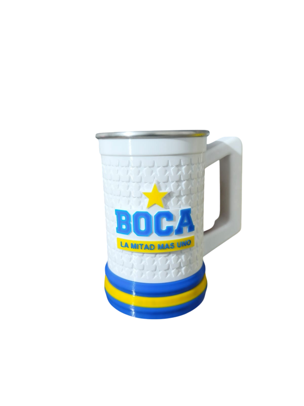 Jarra 3D Boca Junior 650cc Blanca / Negro - Blanco