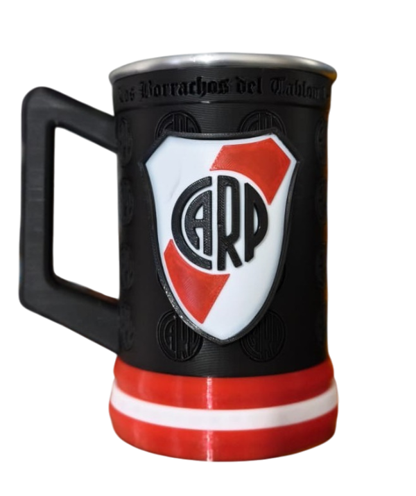 Jarra River Plate Personalizada 600 ml / 1 Litro Blanco - Negro