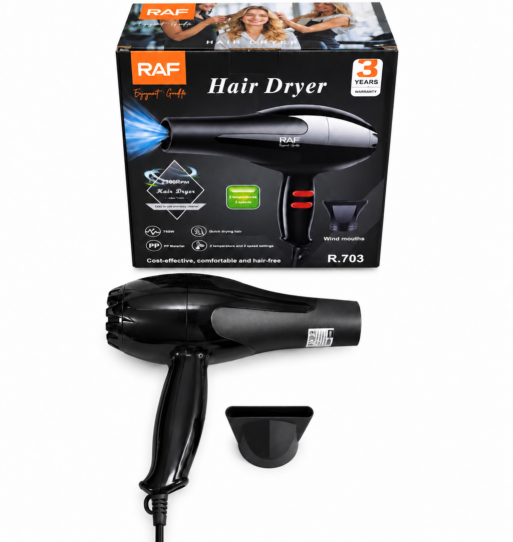 Secador de Pelo RAF R.703 Profesional 2300W Negro