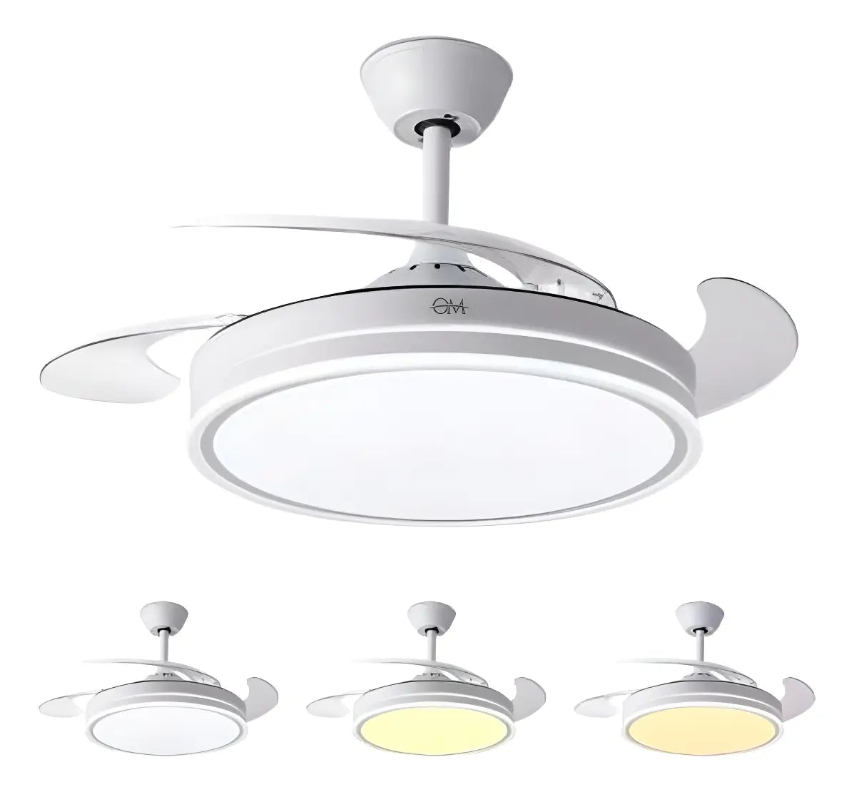 Ventilador de Techo Retráctil OM – Luz LED 3 Tonos / 6 Velocidades