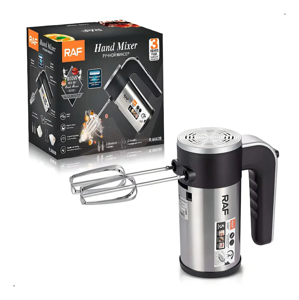 Batidora De Mano Raf 800w, 5 Velocidades 2500 Rpm