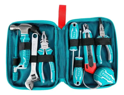 Set Herramientas 9 Piezas Total Super + Estuche Color Turquesa