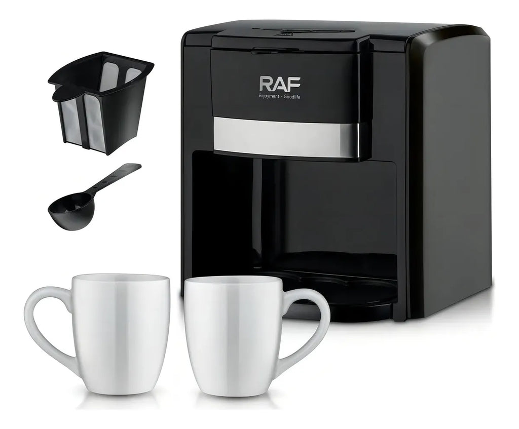 Cafetera Eléctrica Raf Café R115 + 2 Tazas Color Negro