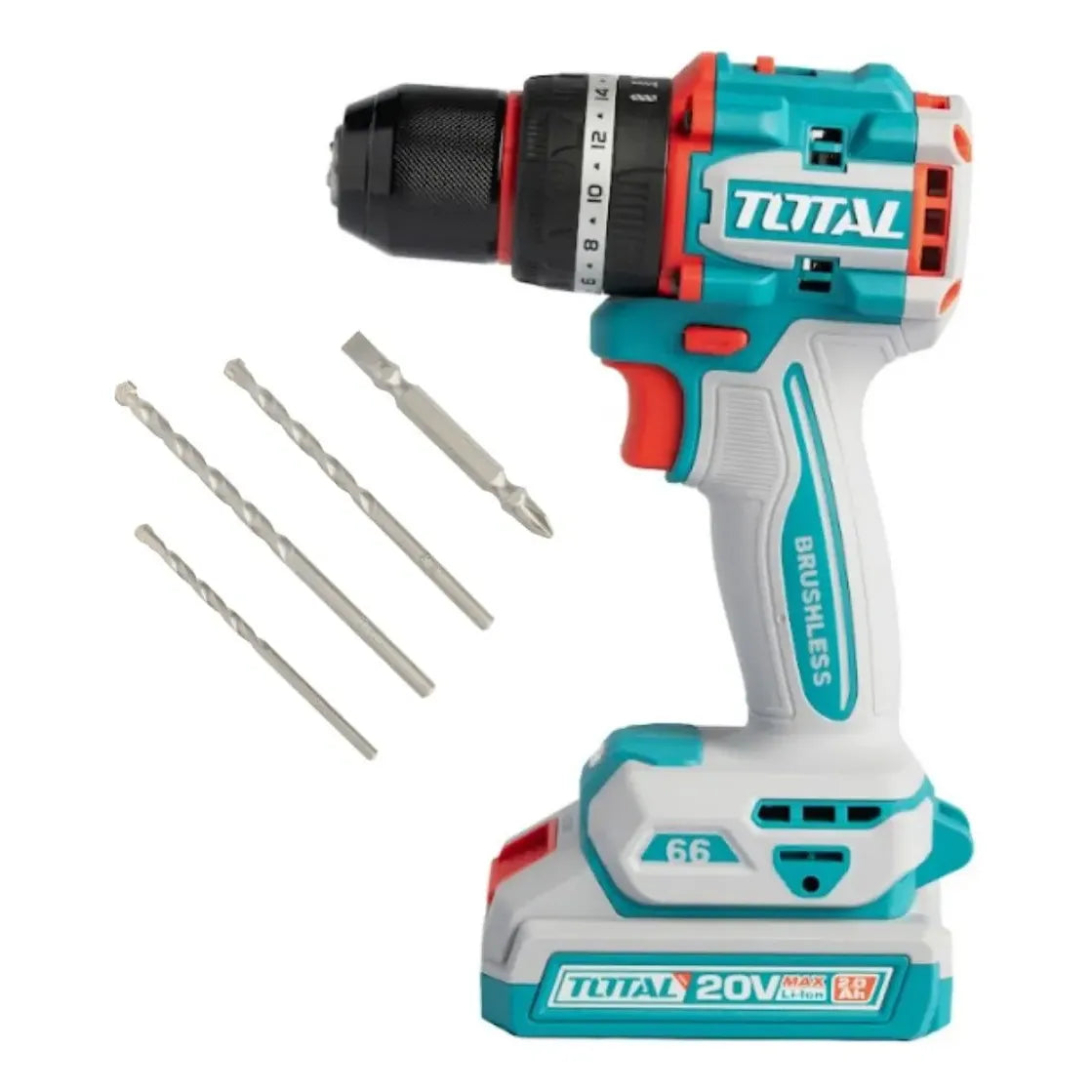 Taladro Percutor Inalámbrico 20v TOTAL 2000rpm 66nm