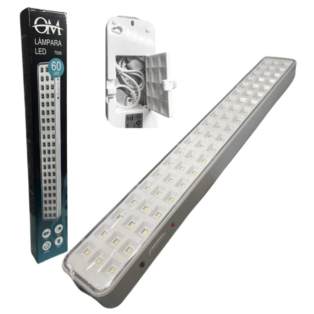 Luz De Emergencia Bateria Recargable 60 Leds Om-660
